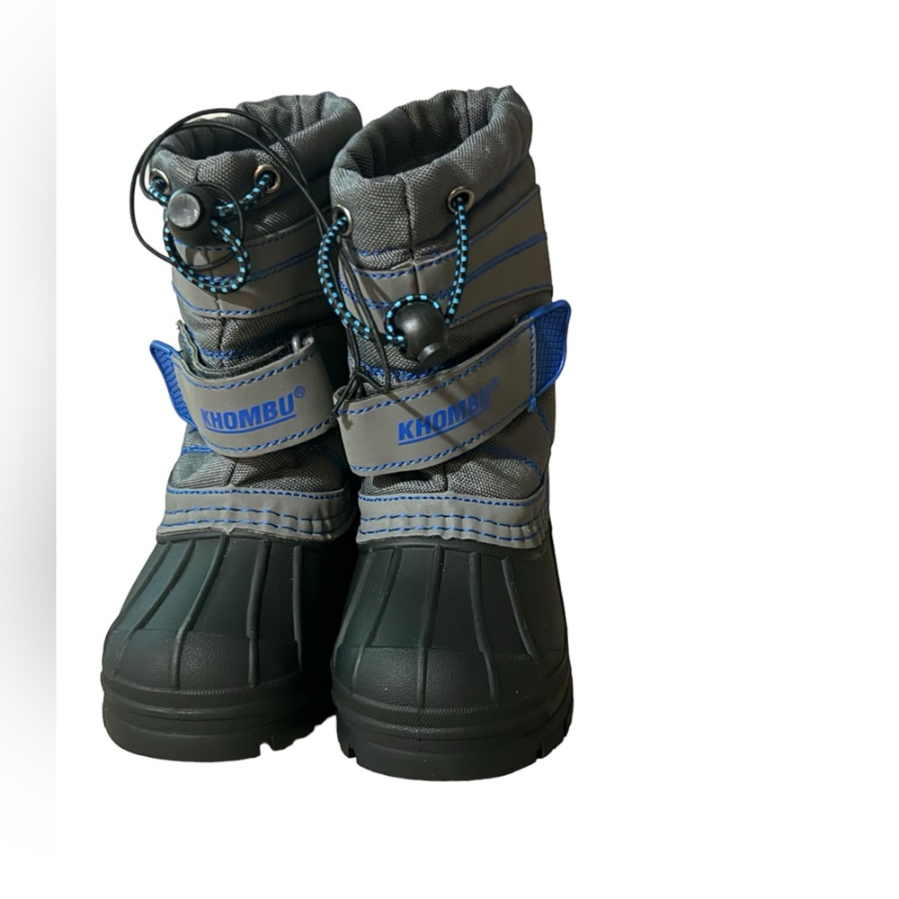 Khombu - thermalite rain snow boots for toddlers- Grey, blue and black- Size 6